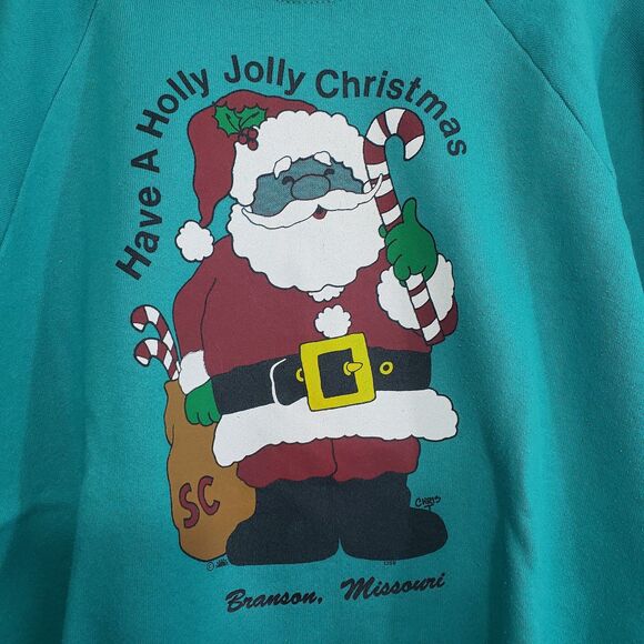 Woman's Christmas Sweatshirt with Santa from Branson, Missouri, Size Large - Picture 4 of 9